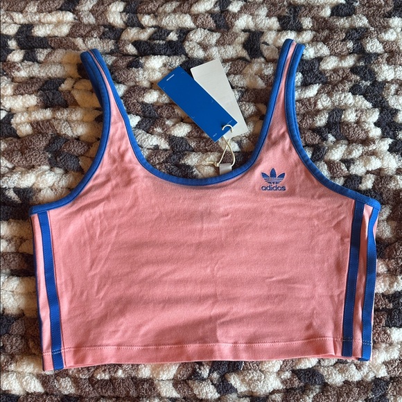 NWT MED Adidas Pink and Blue Athletic Crop Top - Picture 5 of 7